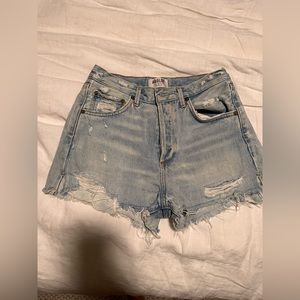 AGOLDE Light Wash Denim Shorts 25